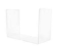 Smandy Sujetalibros Acrílico de 2 Uds, Soporte para Libros Transparente en Forma de L para Libros, Revistas, CD, con Bordes Redondeados para Biblioteca Escolar en Casa, Oficina