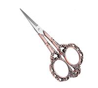 Smandy Tijeras de Bordado, Tijeras Pequeñas de Acero Inoxidable Talladas con Diseño de Ciruela para Manualidades de Costura y Trabajos de Arte a Medida (Revestimiento de cobre oscuro)