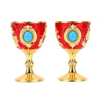 Smandy Vintage Goblet Set Ceremonial, Drinking Glasses, 4 Units, for (rojo)