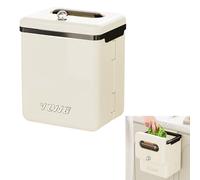 Smaoqingji Papelera Cubos Basura Plegable Colgante - 1 Unidad, Color Crema, Basurero Cocina Montable Pared, Apto Para Cocinas, Dormitorios, Salones, Autocaravanas y Espacios Similares
