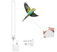 Smaoqingji Retráctil Correa para Pájaros - 1 Unidad, Color Blanco, Cuerda de Entrenamiento para Loros, Apta para el Entrenamiento de Vuelo de Diversas Especies de Aves, Entre Ellas Gorriones y Loros