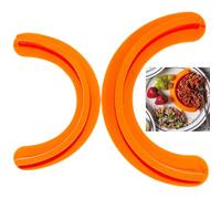 Smaoqingji Separadores de Platos de Silicona - set de 2, Naranja, Divisor de Alimentos Para Adultos, Ideal Para Distinguir Cada Alimento y Disfrutar del Sabor Unico de la Comida