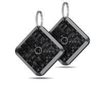 Smar Tracker Tag 2 Pack localizador Buscador Compatible con la aplicación Buscar de Apple (Solo iOS) Tag localizador para localizar Llaves,Mochilas,Carteras y equipajeBatería Reemplazable, Negro