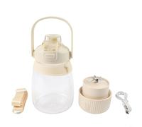 Smarbettiy Blender Travel, máquina portátil de 34 onzas y licuadora de jugo personal, licuadora inalámbrica recargable por USB con 6 de acero (crema)