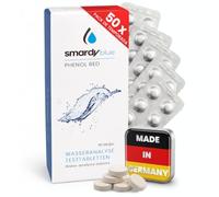 smardy 50 tabletas fotómetro Phenol Red - mide el pH en piscina, spa, jacuzzi y acuario - compatible con PoolLab, SCUBA II, BAYROL y otros medidores electrónicos - Made in Germany