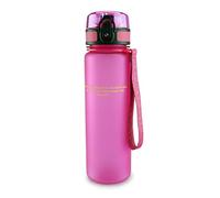 SMARDY Botella de Agua de Tritan sin BPA, Cantimplora 1000ml, Antiderrame Botella de Agua Deportivaa Rosa para Oficina, Escuela, Yoga