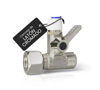 smardy V004 Válvula de Cierre, Conector en T 3/8"x3/8"x1/4", con Junta | Adaptador para conectar frigorífico SBS, ósmosis o cafetera a la toma de agua fría, sin selladores, cierre giratorio