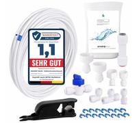 smardy ZO003 Kit de Instalación para Frigorífico, 15m Tubo de Agua 1/4" | Set completo con conectores de manguera y tubo de suministro de agua, conexión del frigorífico a la toma doméstica