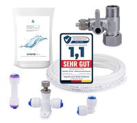 smardy ZO014 Kit de Conectores y accesorios 10m manguera de suministro de agua 1/4" (6,35mm) para neveras side by side, ósmosis inversa, refrigerador americano, filtro de agua