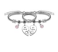 SMARGO 2 pulseras con dijes para mejor amiga para siempre, regalos para niñas y mujeres, cumpleaños, Navidad, graduación, mejores amigas, 8.66inch, Cristal