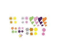 Pack 64 Figuras Adhesivas Goma Eva Con Purpurina Flores Y Corazones Colores Surtidos Fixo Kids