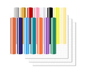 Smart Adhesive Vinilo Permanent para Cricut Joy 15 unidades de láminas de vinilo autoadhesivas 12x5,5 inch película de trazador de vinilo con 3 láminas de transferencia para manualidades y decoración