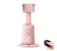 Smart AI Facial Recognition Phone Tripod, Auto Face Tracking Tripods 360 Rotation with Stand, Features Remote & Gesture Control for Content Creators, Vlogging & Streaming (Pink Without Stand)