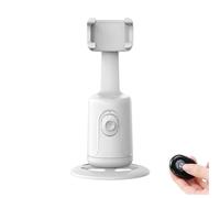 Smart AI Facial Recognition Phone Tripod, Auto Face Tracking Tripods 360 Rotation with Stand, Features Remote & Gesture Control for Content Creators, Vlogging & Streaming (White Without Stand)