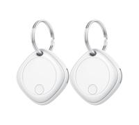 Smart Air Tag Tracker 2 Pack, Buscador de Objetos Bluetooth Funciona con Buscar Apple (Sólo iOS, Android no Compatible), Rastreo Mundial, Rastreador para Llaves/Equipaje/Cartera, Batería Reemplazable