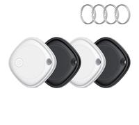 Smart Air Tag Tracker 4 Pack, Buscador de Objetos Bluetooth Funciona con Buscar Apple (Sólo iOS, Android no Compatible), Rastreo Mundial, Rastreador para Llaves/Equipaje/Cartera, Batería Reemplazable