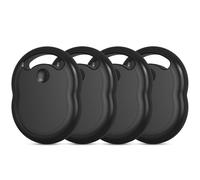 Smart Air Tag Tracker,Localizador Compatible con Apple Buscar (Sólo iOS,Android no Compatible),Buscador de Objetos Bluetooth para Llaves,Equipaje,Cartera,Bolsa,Batería Reemplazable,4 Pack Negro