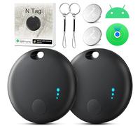Smart Air Tracker iOS y Android Localizador de Objetos Bluetooth, Compatible con Apple Buscar y Google Localizador, Localizador Bluetooth para Llaves, Cartera, Equipaje, Mochila (Negro)