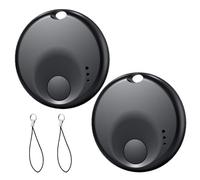 Smart Air Tracker Tag 2 Pack Localizador Compatible con iOS con Find Hub App, Buscador para Llaves, Carteras, Equipajes y Mochila, Negro