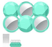 Smart Air Tracker Tag 6 Pack, Buscador de Objetos Bluetooth Funciona con Buscar Apple (sólo iOS), Localizador Bluetooth, Rastreador para Llaves, Cartera, Equipaje, Batería Reemplazable, Cian Menta