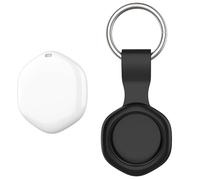 Smart Air Tracker Tag con Funda Impermeable, Localizador Funciona con Apple Buscar (sólo iOS), Batería Reemplazable, Bluetooth Key Finder para Bolsas, Equipaje, Mascotas y Mochila, 1 Negro