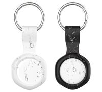 Smart Air Tracker Tag con Funda Impermeable, Localizador Funciona con Apple Buscar (sólo iOS), Batería Reemplazable, Bluetooth Key Finder para Bolsas, Equipaje, Mascotas y Mochila, 2 Paquete