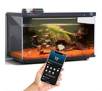 Smart Aquarium Fish Tank Starter Kit de 5 galones, incluyendo filtración modular, iluminación de 7 colores, alimentador automático, monitor de temperatura. Tanque de peces autolimpiable, vidrio HD