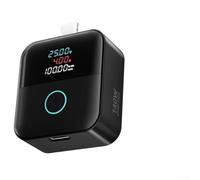 Smart Auto Stop - Adaptador USB C de 140 W, divisor de carga rápida con monitor en tiempo real para laptop, teléfono, tableta, color plateado, 56 x 44 mm (blanco)