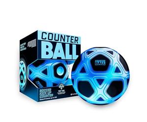 Smart Ball SBCB1B Football Gift for Boys and Girls from 6 Years Old Kick Up Counting Power Ball with Bright Lights and Sounds Training for Children, White and Blue
