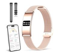 Smart Band, Pulsera Inteligente Hombre Mujer con Monitor de Sueño, Frecuencia Cardíaca, Saturación de Oxígeno, Múltiples Modos Deportivos Pulsera de Actividad, IP68, Compatible Android iOS, Oro