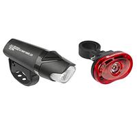 Smart Battery Lamp Set Star-Luz Trasera LED (Resistente al Agua, con certificación Alemana, Recargable por USB), Color, Unisex, Negro/Rojo