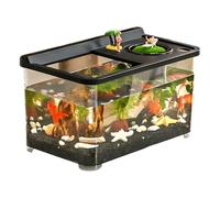 Smart Betta Fish Tank Aquarium - Tank De Pescado Betta 3 Luces De Color | Títaza De Pescado Doméstico De Alta Transparencia | Aquario Hidropónico para El Paisaje De Mesa En El Hogar Home Work