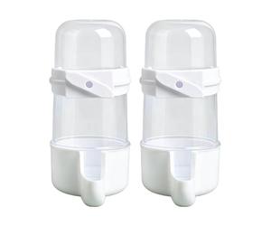 Smart Bird Feeder, Automatic Lock Feeding System, Piece Water Drinker Kit with Flow, Pet Hydration Unit, Clear Cage Mount Design Dispenser, Small Birds Feeding for Cage Use