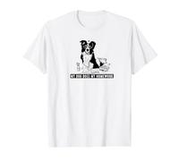 Smart Border Collie Hace los Deberes Sheep Dog Camiseta gráfica económica, Hombre, Blanco, L