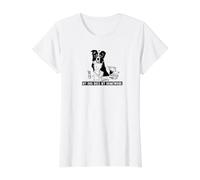 Smart Border Collie Hace los Deberes Sheep Dog Camiseta gráfica económica, Mujer, Blanco, S