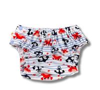 Smart Bottoms Pañal de natación reutilizable, sostenible, ajustable, puños suaves, botones laterales, apto para bebés de 3,5 a 22 kg (Crabby, L (13-22 kg)