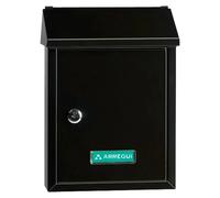 Smart Buzón de pared E-572 (L x An x Al: 21,6 x 8 x 30 cm, Negro)