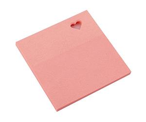 smart by Leviatan - SMART - Notas adhesivas rosado diseño de corazón, 75 x 75 mm bloc de 50 hojas, Rosa