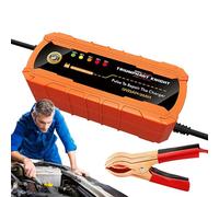 Smart Car Battery Charger, 12V Pulse Repair Charger, 5.51x2.76x1.57 Inch, Intelligent Charging Protection, LCD Display, Automatic Lead Acid Battery Maintainer for Auto Maintenance