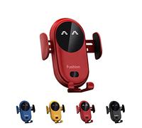 Smart Car Wireless Charger Phone Holder, 2021 Smart Wireless Auto-Sensing Car Phone Holder Charger, Wireless Car Charger Car Phone Holder Air Vent, Wireless Car Phone Charger for All Phones, Red