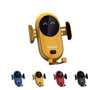 Smart Car Wireless Charger Phone Holder, 2021 Smart Wireless Auto-Sensing Car Phone Holder Charger, Wireless Car Charger Car Phone Holder Air Vent, Wireless Car Phone Charger for All Phones, Yellow
