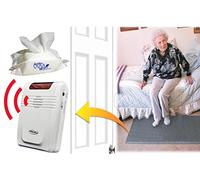 Smart Caregiver Economy - Monitor de caída inalámbrico y sensor de tapete inalámbrico con bolsa de 30 toallitas de limpieza