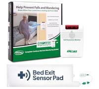 Smart Caregiver - Sistema de alarma inalámbrico para cama con sensor de peso para prevención de caídas | Almohadilla de alarma de 10 x 30 pulgadas para alertas de cama, cuidador médico, alarma de cama