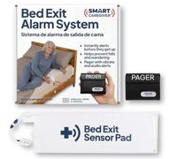 Smart Caregiver - Sistema de alarma inalámbrico para cama con sensor de peso y buscapersonas para prevención de caídas | Almohadilla de alarma de 10 x 30 pulgadas para alertas de cama, cuidador médico