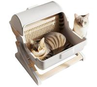 Smart Cat Litter, Intelligent Cleaning System, 19.69x19.69in Semi Automatic Deodorizer Box, Large Open Top Design, Odorless Safety Function for Furniture, Corner, Travel, Apartment Use