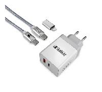 SMART CHARGER PD25W+QC3.0+C TO C/LIGHTNING CABLE W