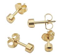 Smart Cutie Paquete: 2 pares de piercings oficiales Caflon Blu, bola regular, acero inoxidable, chapado en oro, Regular, Acero inoxidable, Sin piedra preciosa