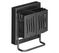 Smart Design - Estante para cubiertos montado en la pared para optimizar eficazmente tu espacio limitado en la encimera (negro B)