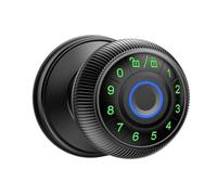 Smart Digital Fingerprint Ball Lock Metal Seguridad Cerradura de puerta con protección de contraseña Función anti-mirada para el hogar Oficina Apartamento (negro)