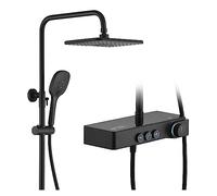 Smart Digital Temperature Rain Shower Set, Black Bathroom Shower Column, ry Rainfall Showerhead, Modern Black Faucet for Ultimate Bath Experience